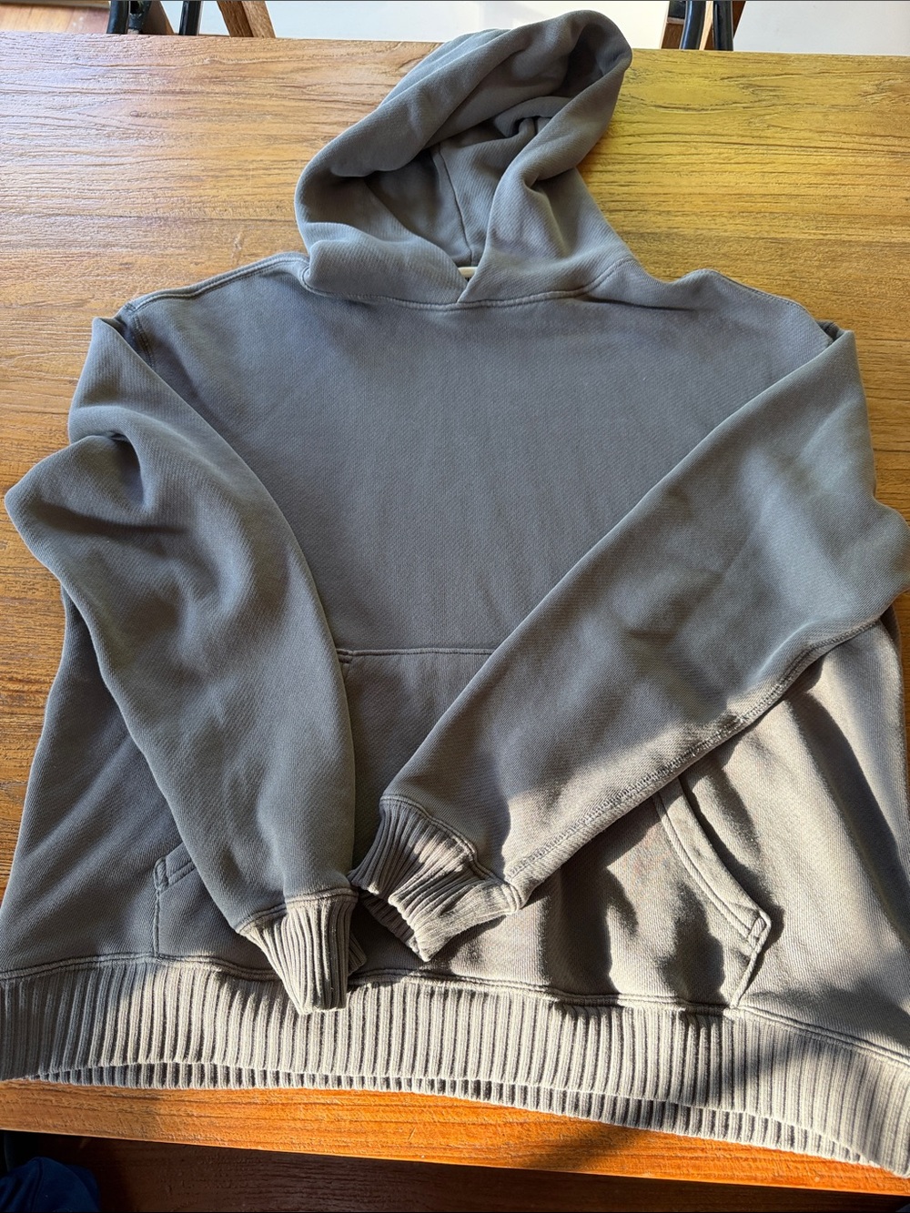 Men's Washed Gray Pullover Hoodie - Classic Hooded Sweatshirt